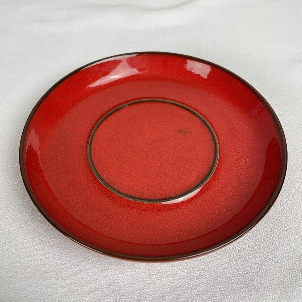 Thomas Flammfest Flame Red 5.5" Saucer Dish With Black Accent Made In Germany